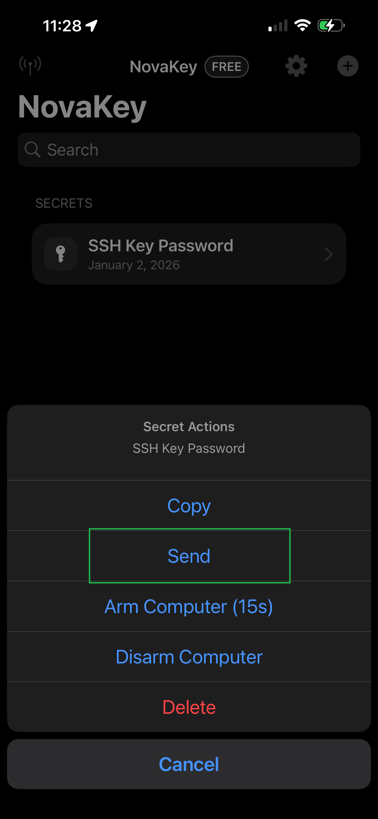 Send Secret to Listener